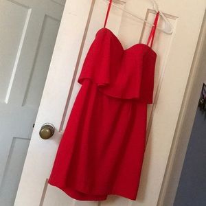 BCBG red strapless dress